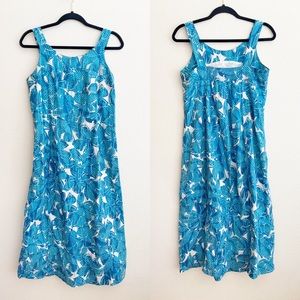 J. Jill Tropical Floral Casual Midi Dress